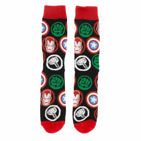 Marvel Avengers Comic Art Men's 6-Pair Pack of Crew Socks